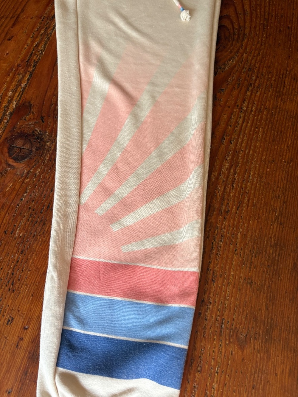P.J. Salvage Sun Stripe Joggers Size Small Cream Color Pink and Blue - Picture 3 of 9